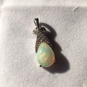 Opal & White Topaz Pendant